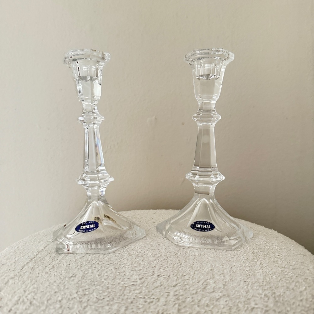 Pair of Elegant Candle Holder | 24% Lead | Made in U.S.A.